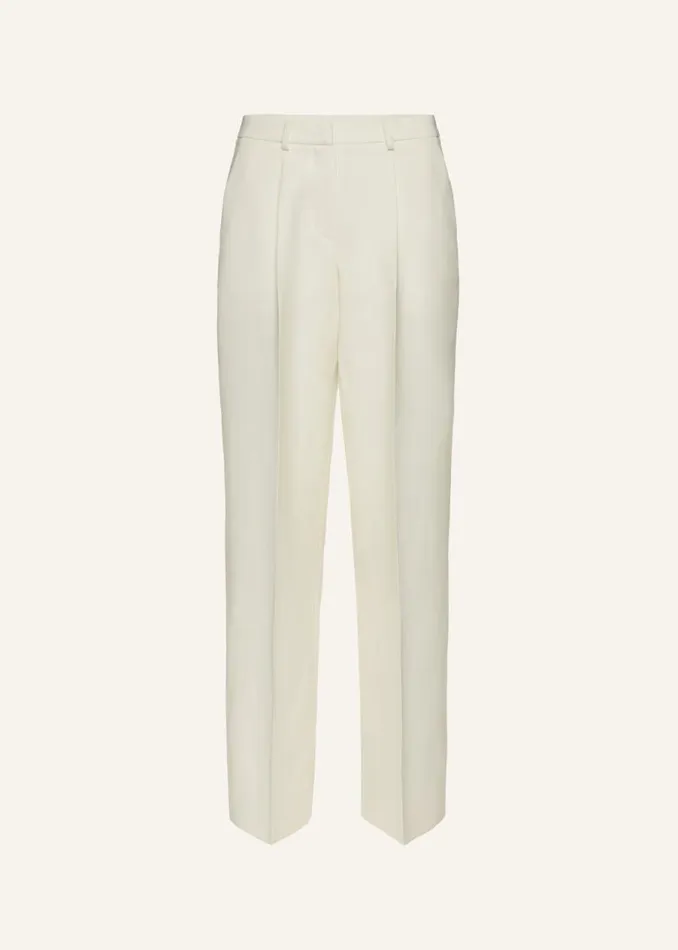 Shop Magda Butrym Tailoring And Suits Wide Leg Tailored Pants In Cream