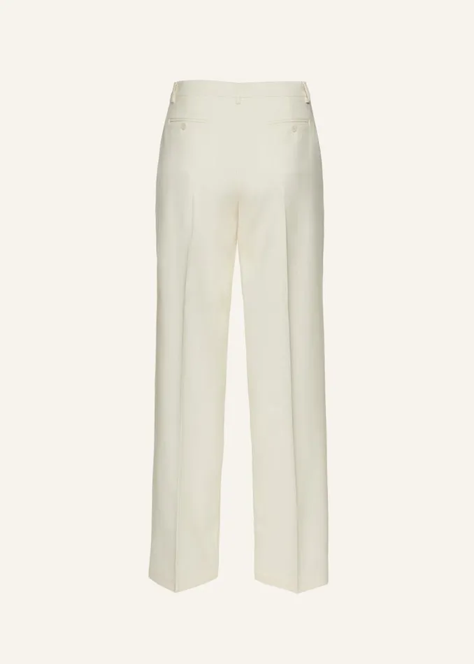 Shop Magda Butrym Tailoring And Suits Wide Leg Tailored Pants In Cream Shop Magda Butrym Tailoring And Suits Wide Leg Tailored Pants In Cream