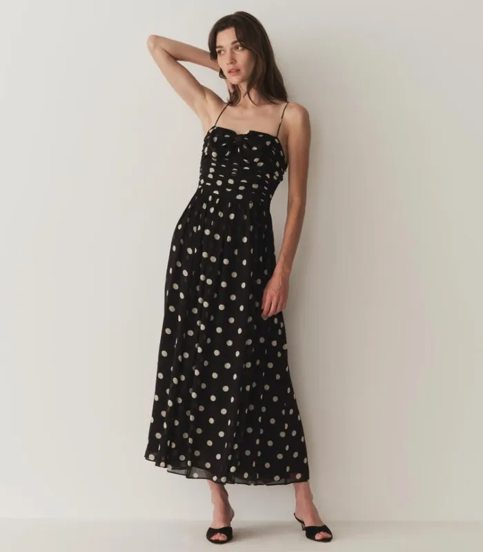 Shop MARYANNA DRESS Noir Solstice Sky Dot DEN Dresses