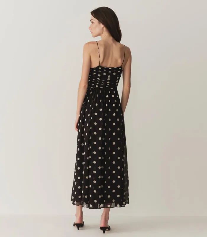 Shop MARYANNA DRESS Noir Solstice Sky Dot DEN Dresses