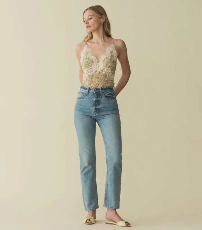 Shop NERIA TOP Chrysanthemum Sky Floral DEN Tops