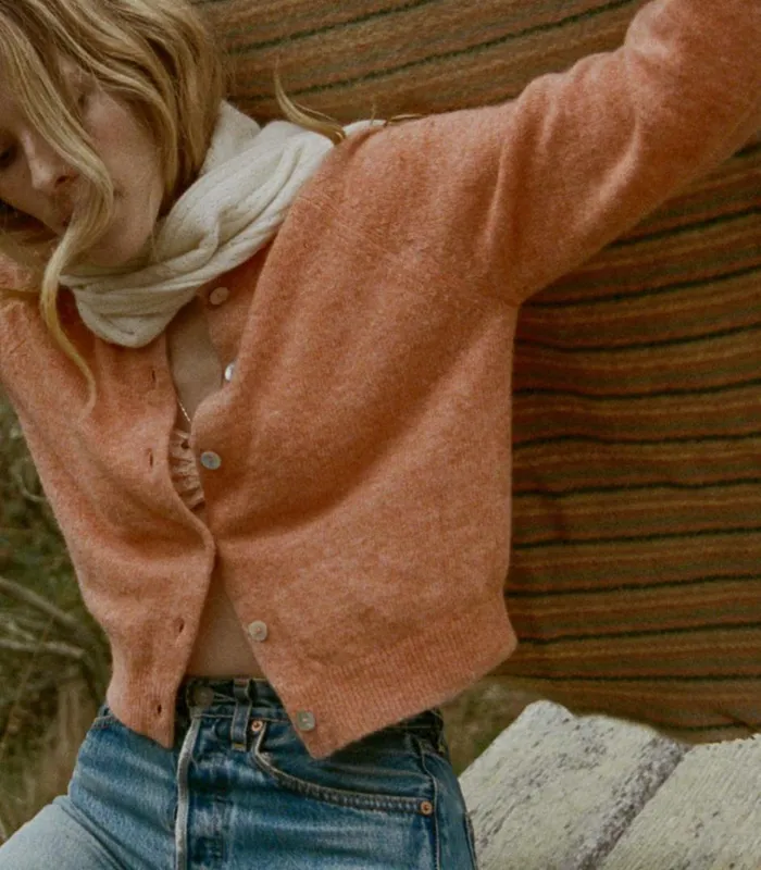 Shop PETRA CARDIGAN Coral DEN Knitwear