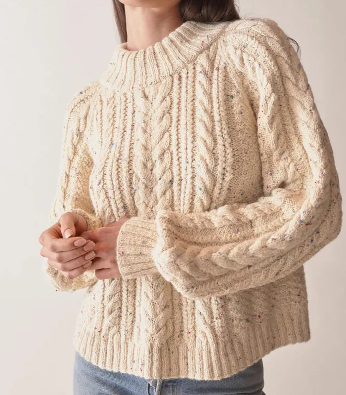 Shop SERENA SWEATER Cream DEN Knitwear