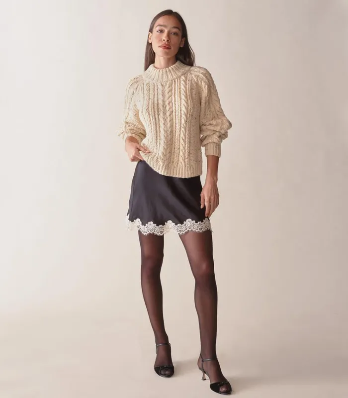 Shop SERENA SWEATER Cream DEN Knitwear
