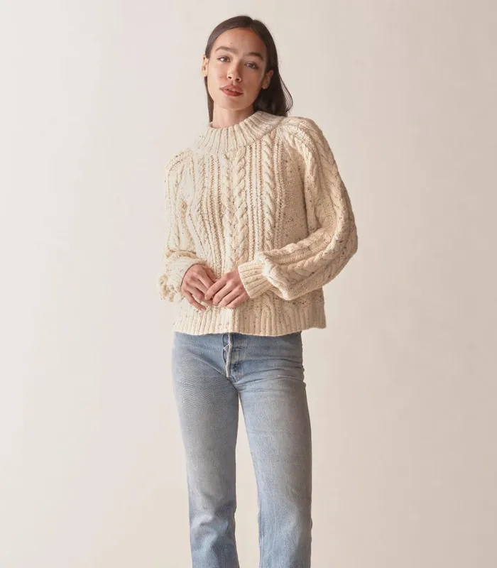 Shop SERENA SWEATER Cream DEN Knitwear
