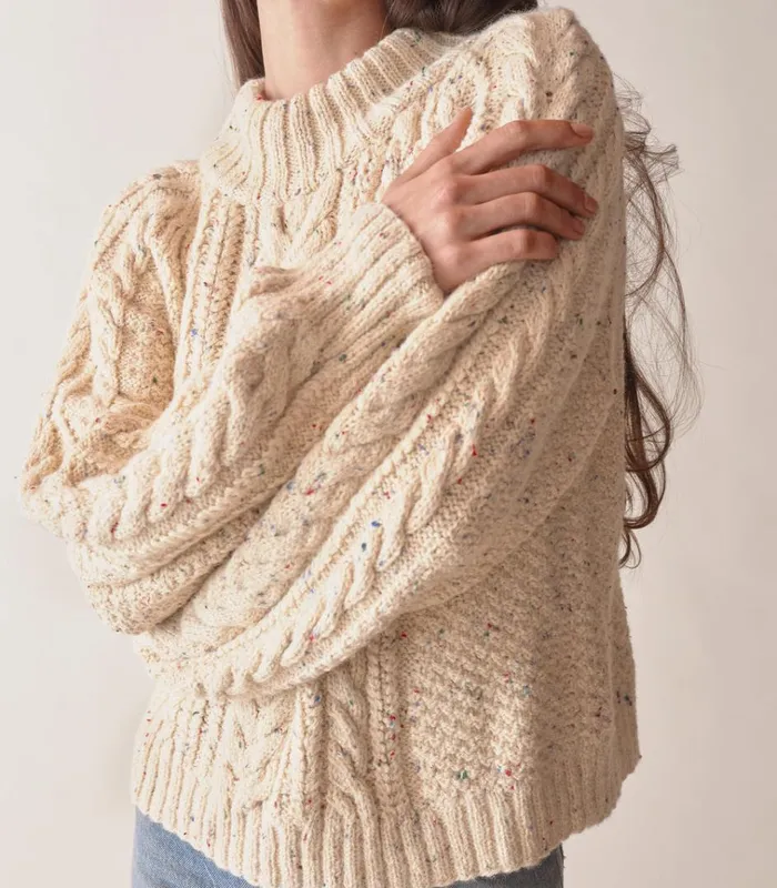 Shop SERENA SWEATER Cream DEN Knitwear