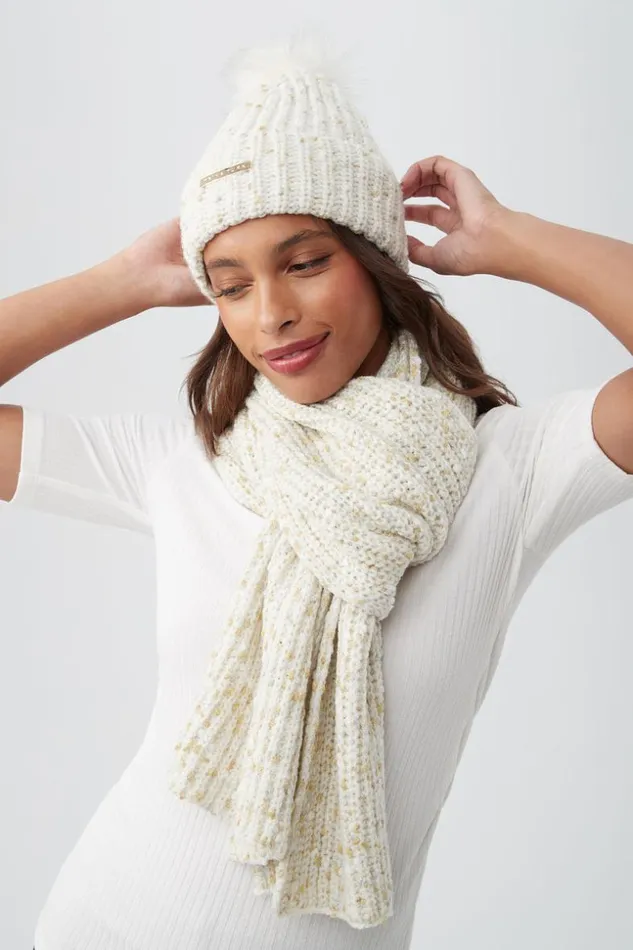 SHOP Trina Turk BELTS SCARVES and HATS TT SPECKLED KNIT BEANIE AND SCARF