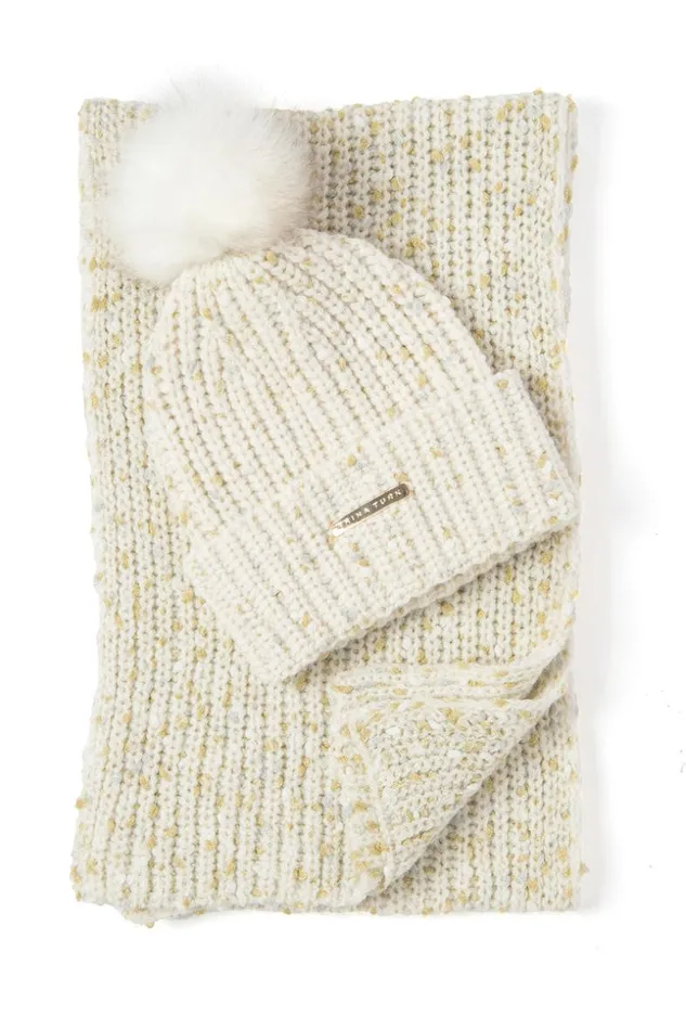 SHOP Trina Turk BELTS SCARVES and HATS TT SPECKLED KNIT BEANIE AND SCARF