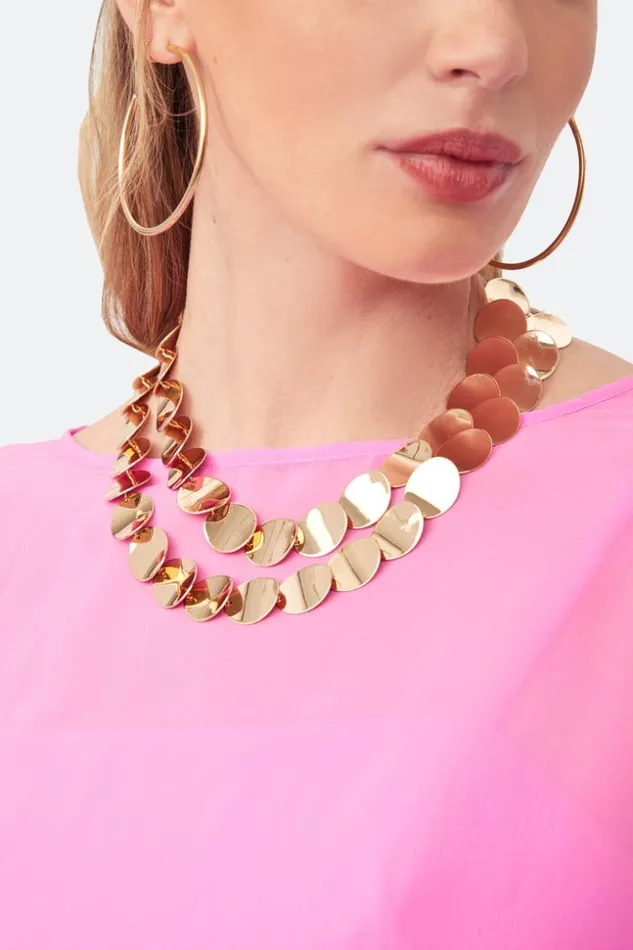 SHOP Trina Turk JEWELRY KJL 18034 GOLD DISC NECKLACE