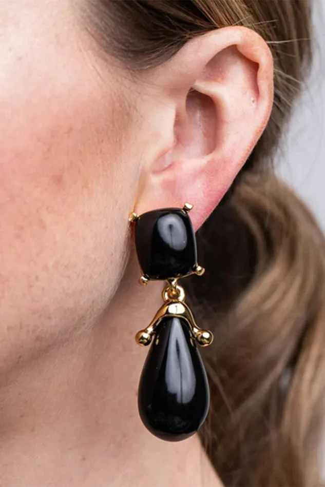 SHOP Trina Turk JEWELRY KJL BLACK SQUARE TOP DROP POST EARRING