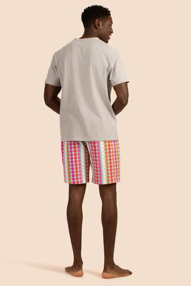 SHOP Trina Turk MEN039S SLEEPWEAR POM MEN039S SHORT SLEEVE HENLEY BOXER SHORT PJ SET