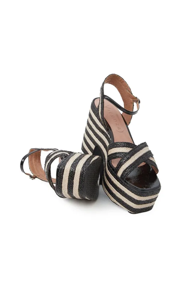 SHOP Trina Turk SHOES CATAMARAN STRIPED WEDGE HEEL SANDAL
