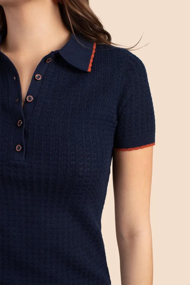 SHOP Trina Turk SWEATERS and KNITS MILAN SHORT SLEEVE POLO