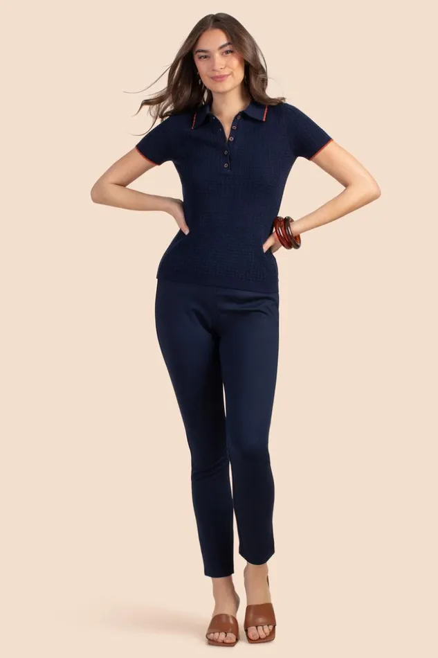 SHOP Trina Turk SWEATERS and KNITS MILAN SHORT SLEEVE POLO