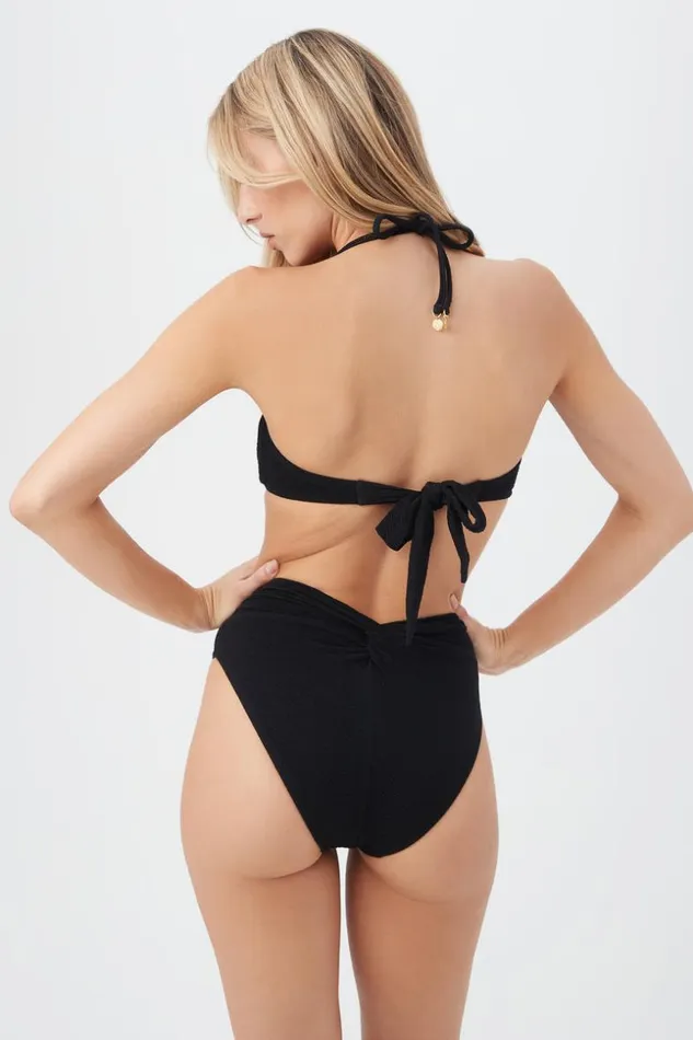 SHOP Trina Turk SWIM TOPS WOMEN039S BLACK SANDS MOLDED STRAPLESS BANDEAU SWIM TOP
