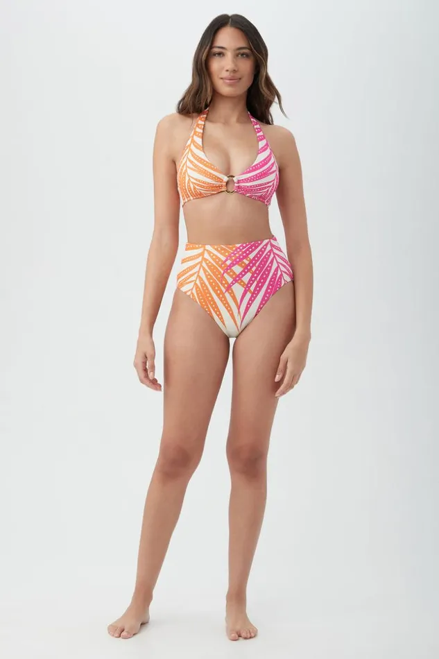 SHOP Trina Turk SWIM TOPS WOMEN039S SHEER TROPICS RING HALTER SWIM TOP