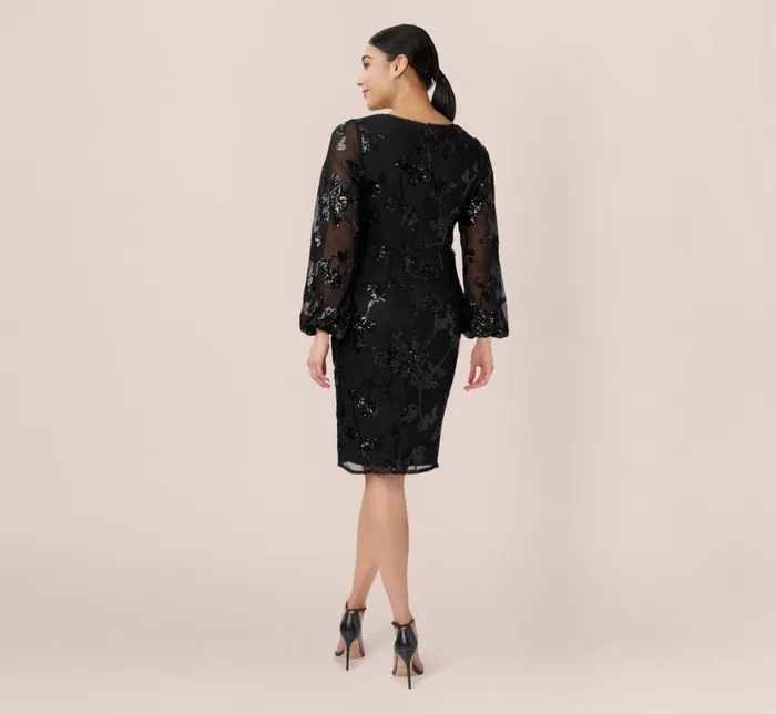 Short Dresses Womens Adrianna Papell Beaded Short Sheath Cocktail Dress In Black