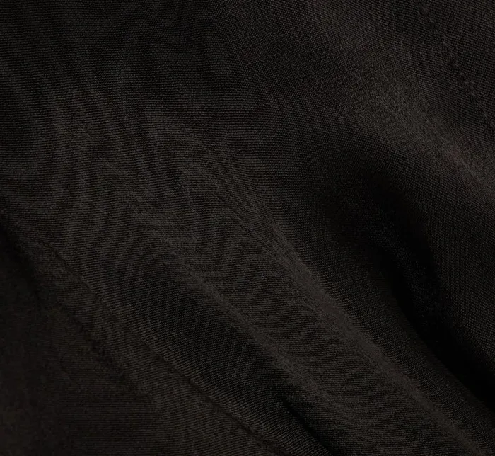 Short Dresses Womens Adrianna Papell Satin Faux Wrap Dress With Long Sleeves In Black
