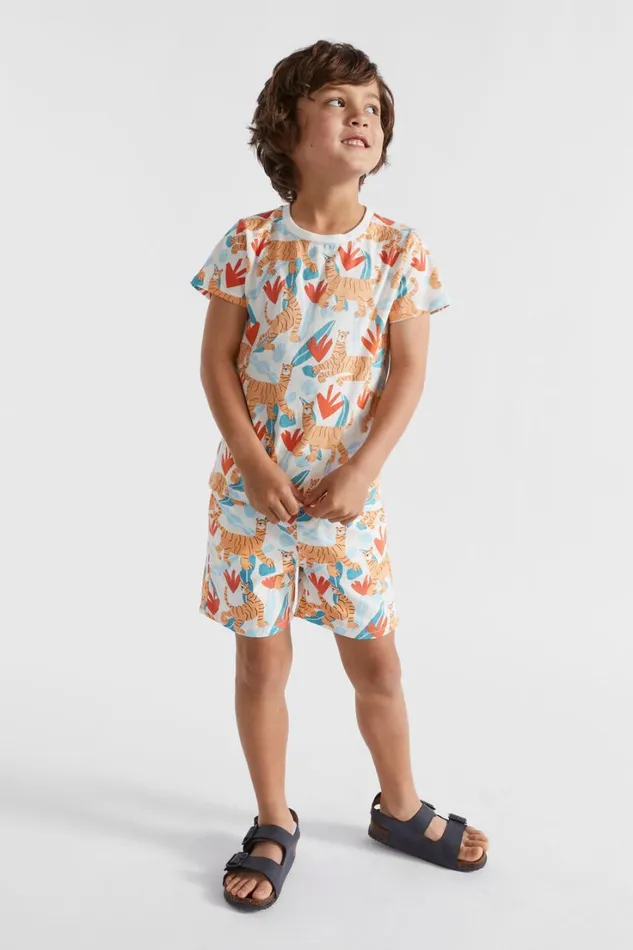 Shorts Boy Seed Heritage Tiger Yardage Short Ocean Blue