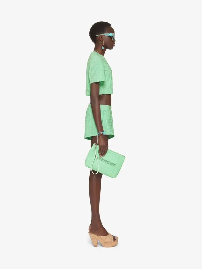 Shorts In 4g Cotton Towelling Aqua Green Women Givenchy Pants and Shorts