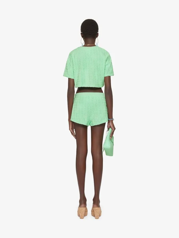 Shorts In 4g Cotton Towelling Aqua Green Women Givenchy Pants and Shorts