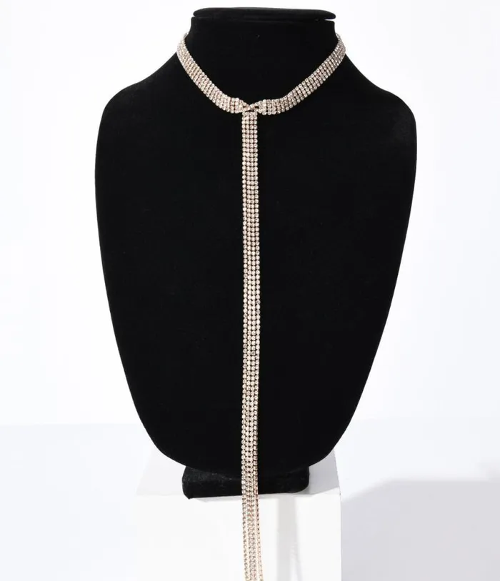 Silver and Gold Rhinestone Necklace Accessories Unique Vintage Necklaces