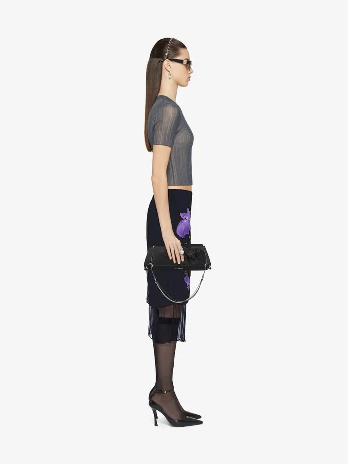 Skirt In Floral Dvor Satin Jersey Blackpurple Women Givenchy Skirts