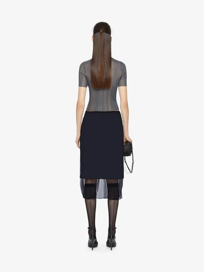Skirt In Floral Dvor Satin Jersey Blackpurple Women Givenchy Skirts
