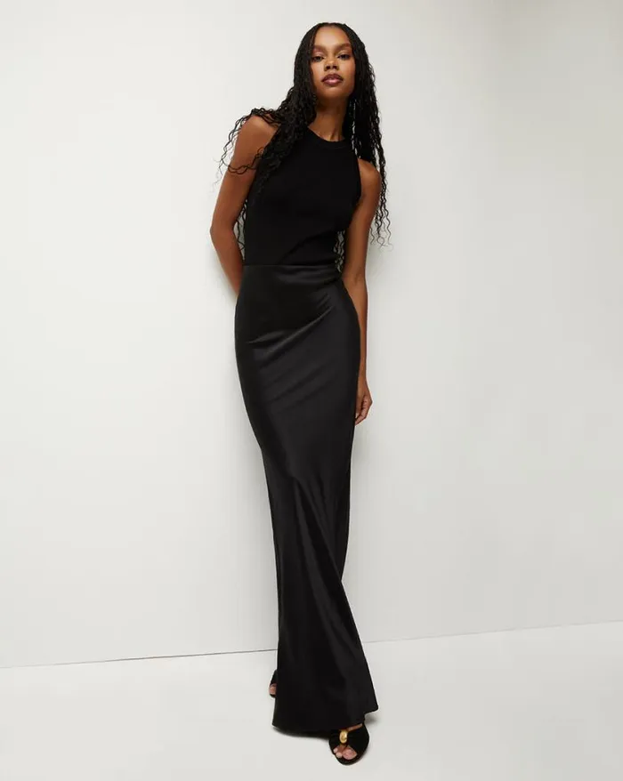 Skirts and Shorts Shop Veronica Beard Medina StretchSilk Charmeuse Skirt Black