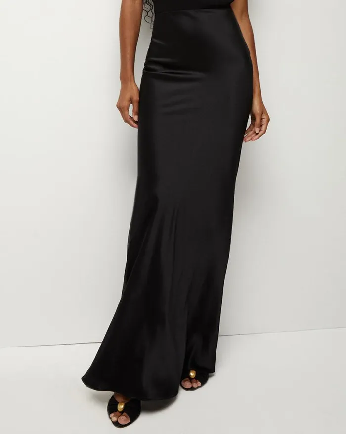 Skirts and Shorts Shop Veronica Beard Medina StretchSilk Charmeuse Skirt Black