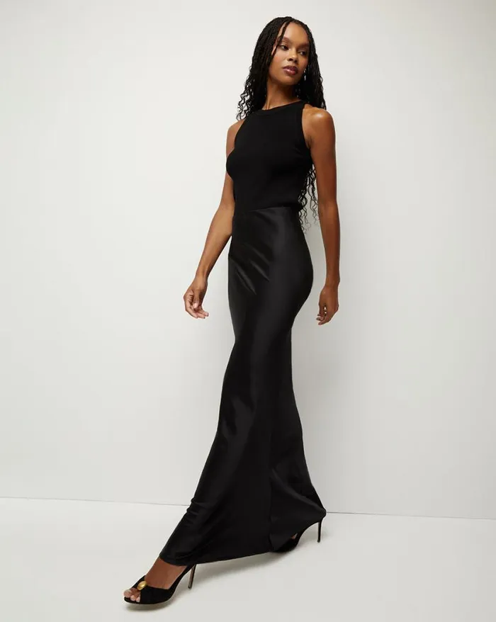 Skirts and Shorts Shop Veronica Beard Medina StretchSilk Charmeuse Skirt Black