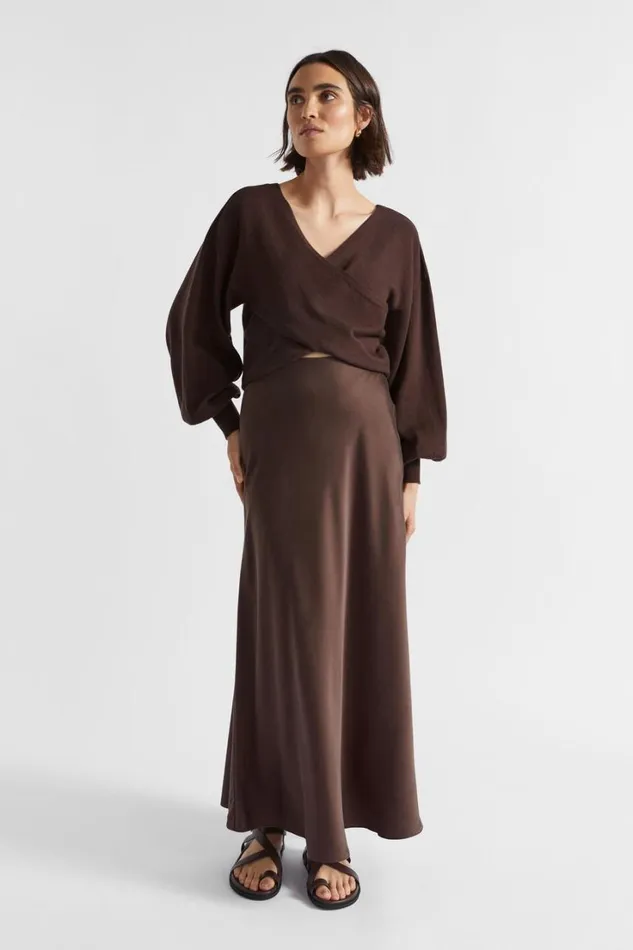 Skirts Woman Seed Heritage Silk Skirt Deep Raisin