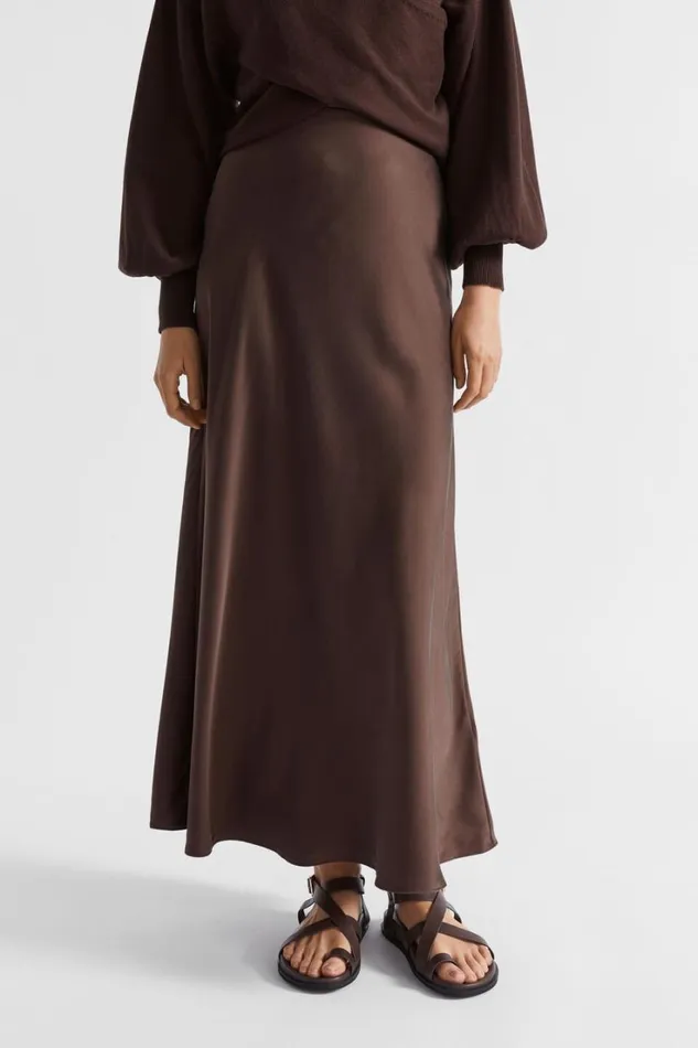 Skirts Woman Seed Heritage Silk Skirt Deep Raisin