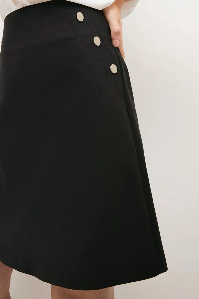 Skirts Women Karen Millen Essential Techno Woven Skirt Black