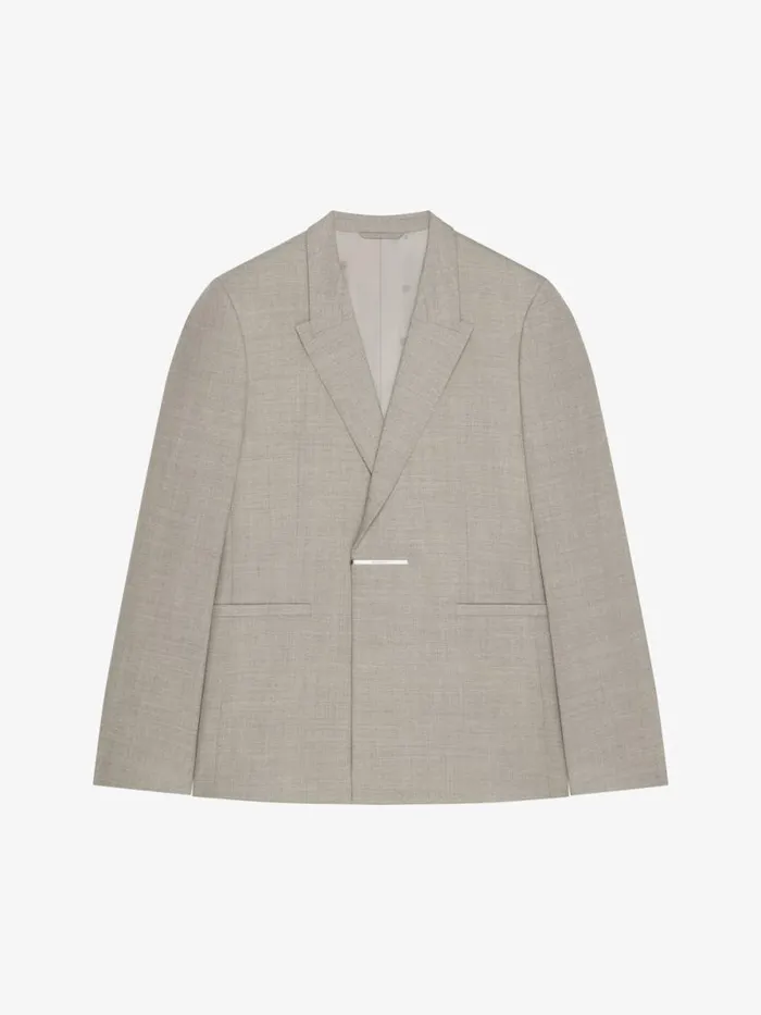Slim Fit Jacket In Wool Greybeige Men Givenchy Coats and Jackets