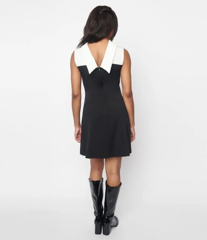 Smak Parlour Black and White Sequin Heart Haute Gossip Mini Dress Dresses Unique Vintage Pocket Dresses