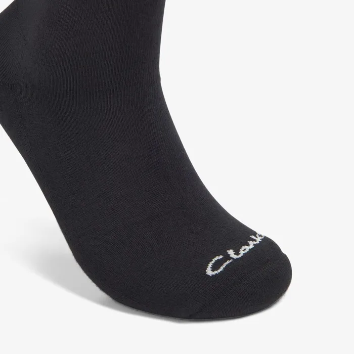 Solid Crew Sock Black Men Clarks Accessories
