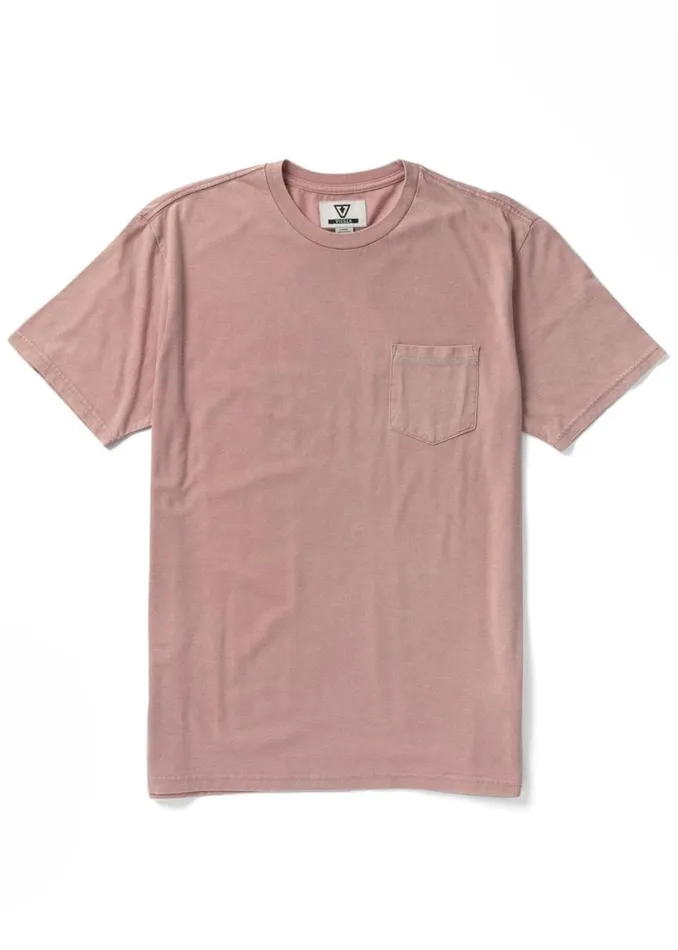 Solid Sets Ss Pkt Tee Dusty Rose Men Vissla Tees