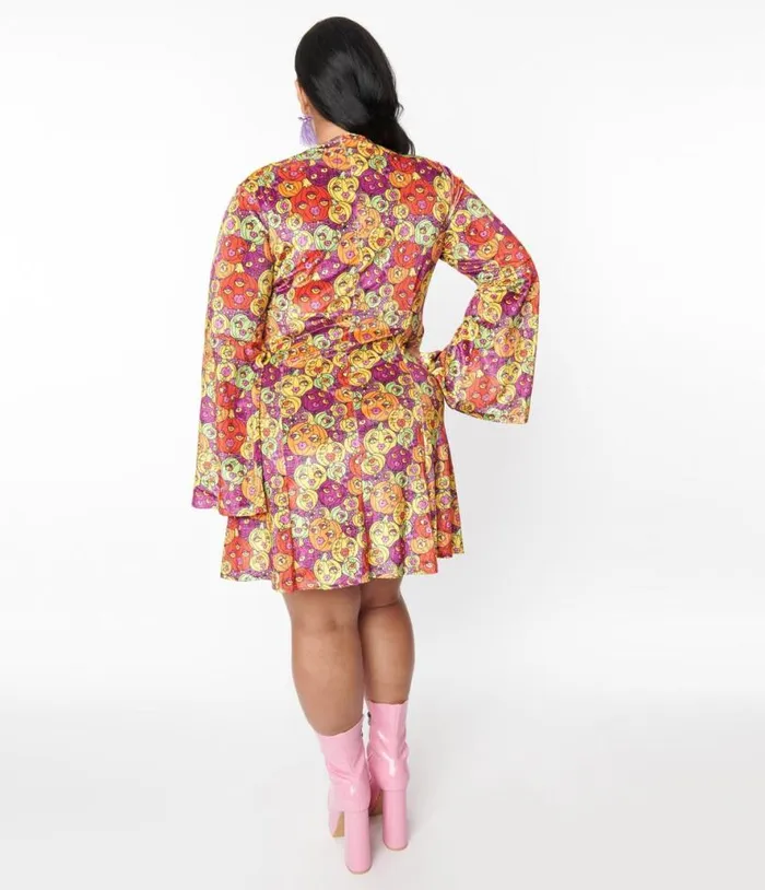 Sourpuss Pumpkin Patch Velvet Belle Dress DressesHalloweenPlus Unique Vintage Dresses
