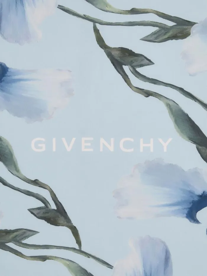 Square In Silk With Floral Print Blue Women Givenchy Scarves