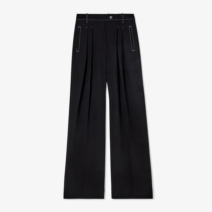 Suiting Women M M LaFleur The Bia Pleated Trouser 8211 Everyday Crepe with Topstitch Black With Topstitch