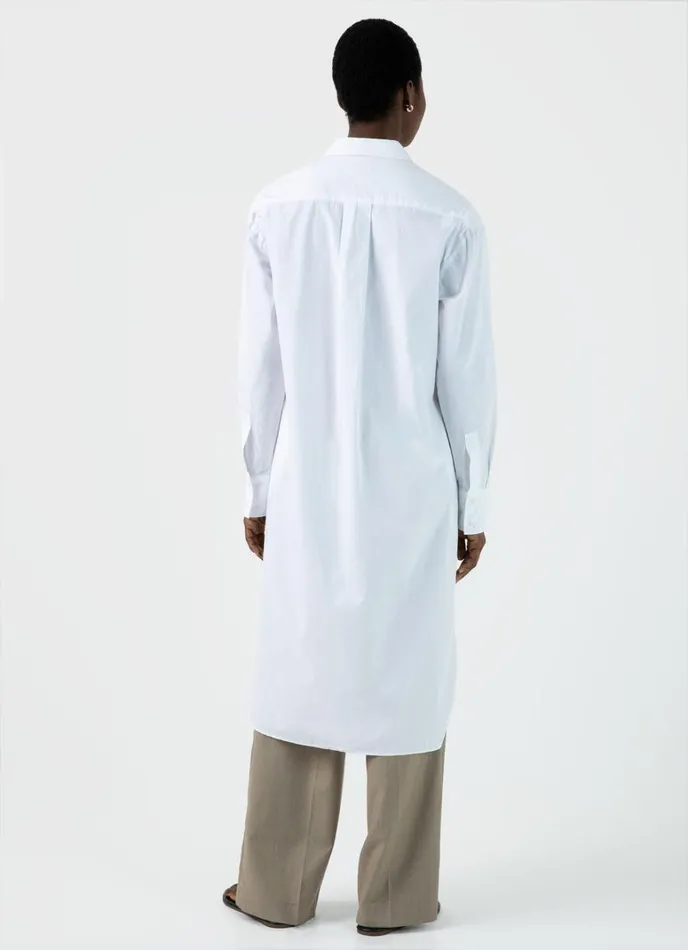 SUNSPEL Dresses and Skirts Cotton Poplin Shirt Dress White 8211 Women