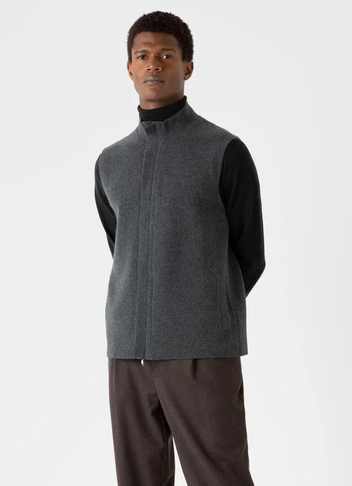 SUNSPEL Jackets and Coats Double Faced Vest Charcoal Melange 8211 Men