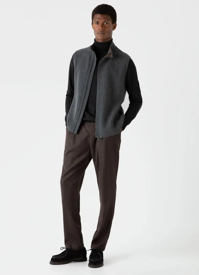 SUNSPEL Jackets and Coats Double Faced Vest Charcoal Melange 8211 Men