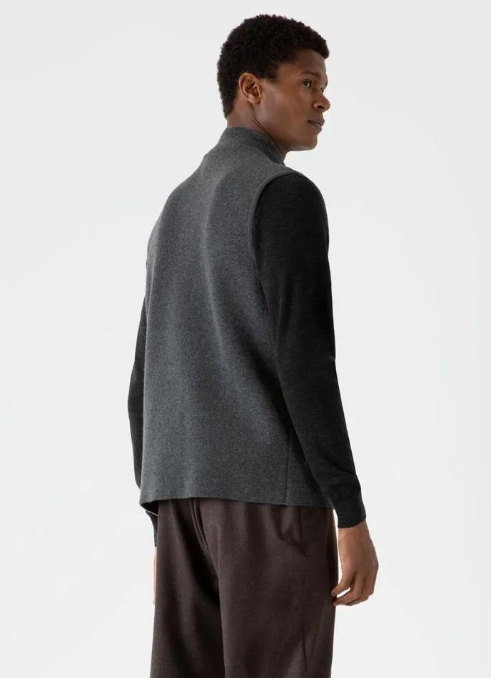 SUNSPEL Jackets and Coats Double Faced Vest Charcoal Melange 8211 Men