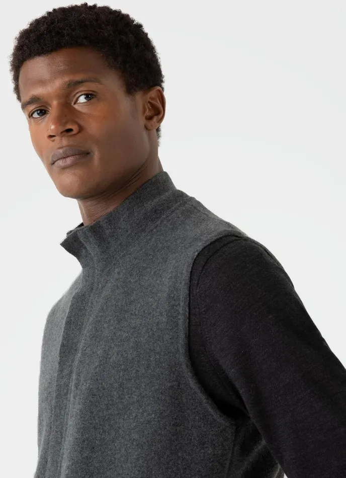 SUNSPEL Jackets and Coats Double Faced Vest Charcoal Melange 8211 Men