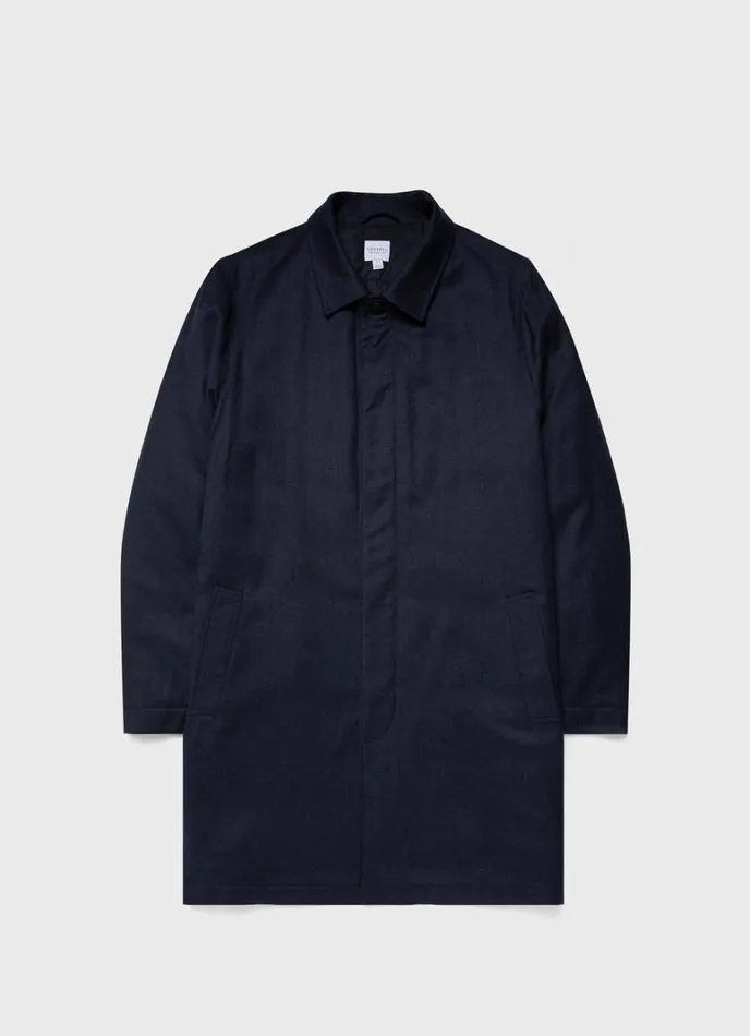 SUNSPEL Jackets and Coats Insulated Wool Mac Navy Melange 8211 Men