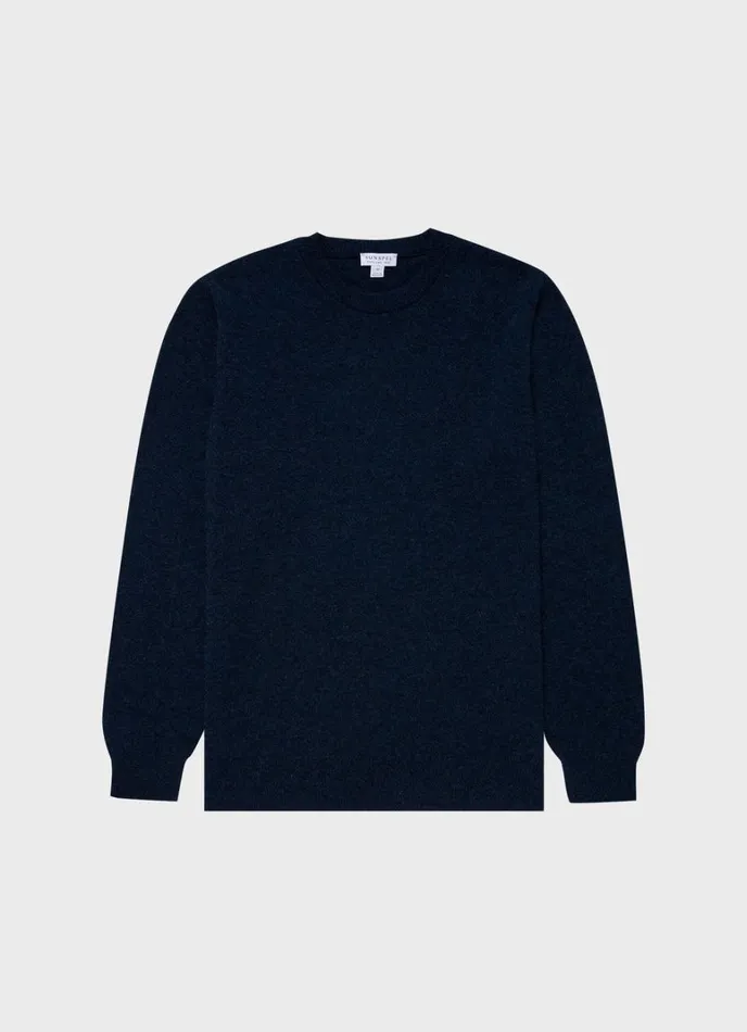 SUNSPEL Knitwear Cashmere Crew Neck Jumper Navy Melange 8211 Men