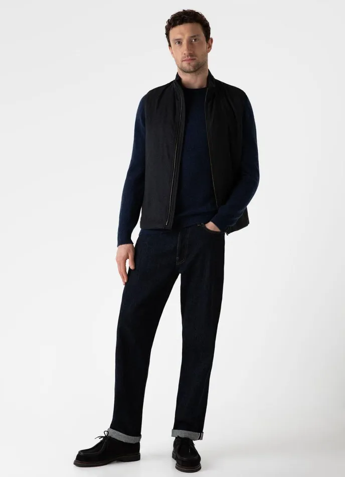 SUNSPEL Knitwear Cashmere Crew Neck Jumper Navy Melange 8211 Men