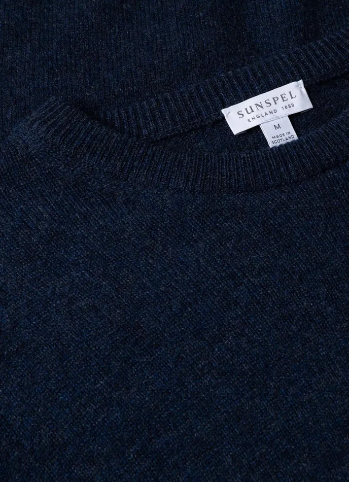 SUNSPEL Knitwear Cashmere Crew Neck Jumper Navy Melange 8211 Men